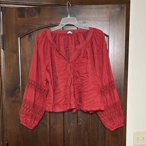 AERIE BALLON SLEEVE BLOUSE